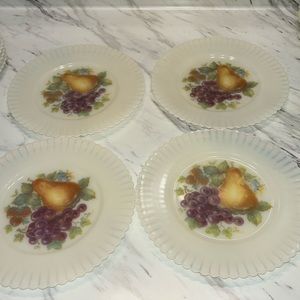 Macbeth Evans petal ware fruits cremax 8” salad plates set of 4
